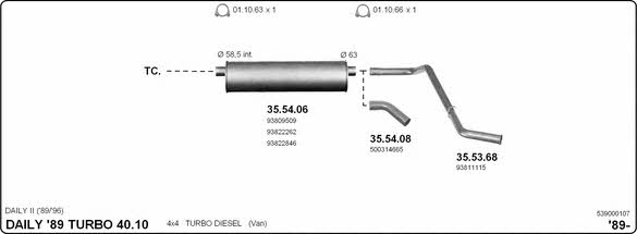 Imasaf 539000107 Exhaust system 539000107: Buy near me in Poland at 2407.PL - Good price!