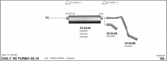 Imasaf 539000108 Exhaust system 539000108: Buy near me in Poland at 2407.PL - Good price!