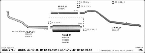 Imasaf 539000109 Exhaust system 539000109: Buy near me in Poland at 2407.PL - Good price!