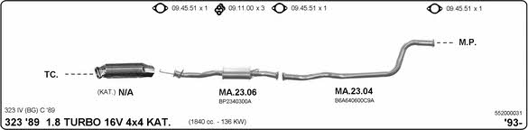  552000031 Exhaust system 552000031: Buy near me in Poland at 2407.PL - Good price!