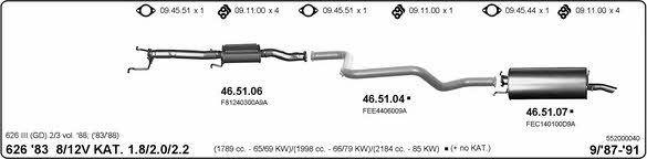 Imasaf 552000040 Exhaust system 552000040: Buy near me in Poland at 2407.PL - Good price!