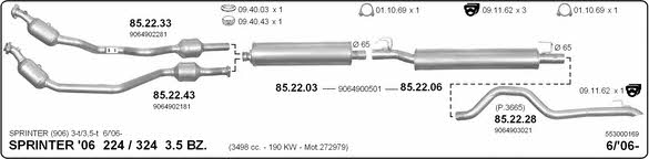  553000169 Exhaust system 553000169: Buy near me in Poland at 2407.PL - Good price!