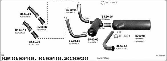  553000184 Exhaust system 553000184: Buy near me in Poland at 2407.PL - Good price!