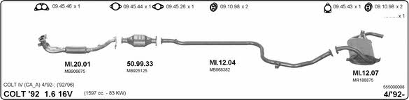 Imasaf 555000008 Exhaust system 555000008: Buy near me in Poland at 2407.PL - Good price!