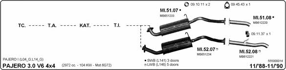 Imasaf 555000014 Exhaust system 555000014: Buy near me in Poland at 2407.PL - Good price!