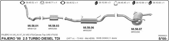  555000021 Exhaust system 555000021: Buy near me in Poland at 2407.PL - Good price!