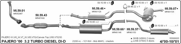  555000025 Exhaust system 555000025: Buy near me in Poland at 2407.PL - Good price!