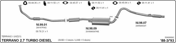 Imasaf 558000062 Exhaust system 558000062: Buy near me in Poland at 2407.PL - Good price!