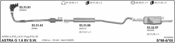 Imasaf 561000089 Exhaust system 561000089: Buy near me in Poland at 2407.PL - Good price!