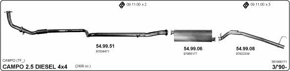 Imasaf 561000171 Exhaust system 561000171: Buy near me at 2407.PL in Poland at an Affordable price!