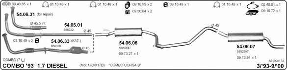Imasaf 561000173 Exhaust system 561000173: Buy near me in Poland at 2407.PL - Good price!