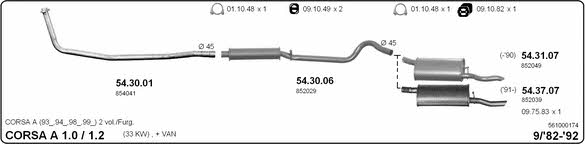 Imasaf 561000174 Exhaust system 561000174: Buy near me in Poland at 2407.PL - Good price!