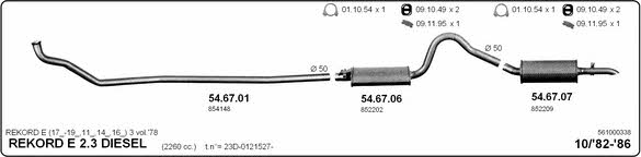  561000338 Exhaust system 561000338: Buy near me in Poland at 2407.PL - Good price!