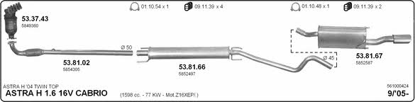 Imasaf 561000424 Exhaust system 561000424: Buy near me in Poland at 2407.PL - Good price!