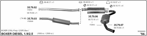 Imasaf 563000002 Exhaust system 563000002: Buy near me in Poland at 2407.PL - Good price!