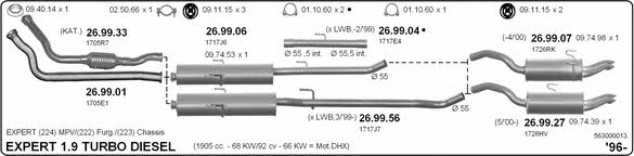 Imasaf 563000013 Exhaust system 563000013: Buy near me in Poland at 2407.PL - Good price!