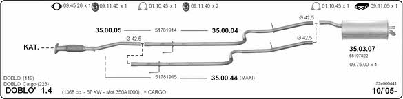 Imasaf 524000441 Exhaust system 524000441: Buy near me in Poland at 2407.PL - Good price!