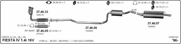 Imasaf 525000143 Exhaust system 525000143: Buy near me in Poland at 2407.PL - Good price!