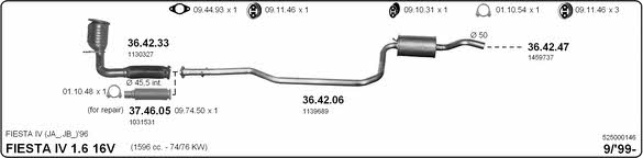  525000146 Exhaust system 525000146: Buy near me in Poland at 2407.PL - Good price!