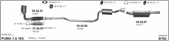  525000278 Exhaust system 525000278: Buy near me in Poland at 2407.PL - Good price!