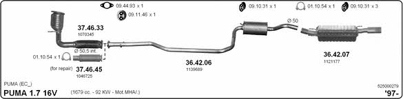  525000279 Exhaust system 525000279: Buy near me in Poland at 2407.PL - Good price!