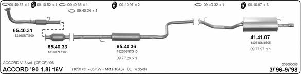  533000006 Exhaust system 533000006: Buy near me in Poland at 2407.PL - Good price!