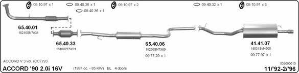  533000010 Exhaust system 533000010: Buy near me in Poland at 2407.PL - Good price!