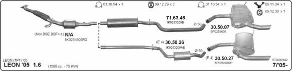  573000142 Exhaust system 573000142: Buy near me in Poland at 2407.PL - Good price!
