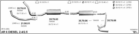  502000019 Exhaust system 502000019: Buy near me in Poland at 2407.PL - Good price!