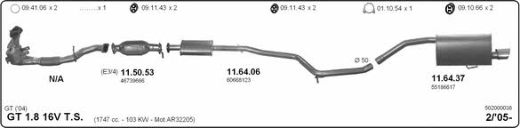 Imasaf 502000038 Exhaust system 502000038: Buy near me in Poland at 2407.PL - Good price!
