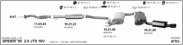  502000054 Exhaust system 502000054: Buy near me in Poland at 2407.PL - Good price!