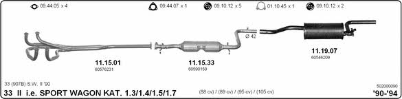  502000090 Exhaust system 502000090: Buy near me in Poland at 2407.PL - Good price!