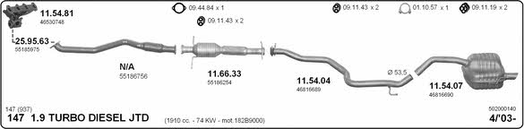  502000140 Abgasanlage 502000140: Kaufen Sie zu einem guten Preis in Polen bei 2407.PL!