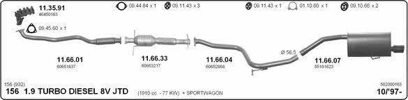  502000163 Exhaust system 502000163: Buy near me in Poland at 2407.PL - Good price!
