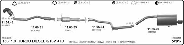  502000165 Exhaust system 502000165: Buy near me in Poland at 2407.PL - Good price!