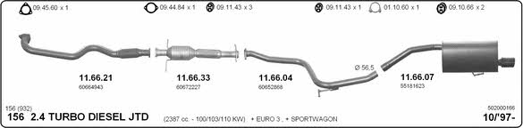  502000166 Abgasanlage 502000166: Kaufen Sie zu einem guten Preis in Polen bei 2407.PL!