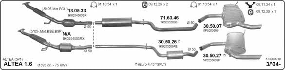  573000010 Exhaust system 573000010: Buy near me in Poland at 2407.PL - Good price!