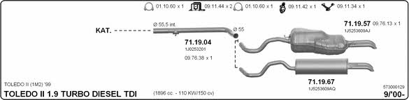 Imasaf 573000129 Abgasanlage 573000129: Kaufen Sie zu einem guten Preis in Polen bei 2407.PL!