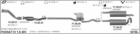 Imasaf 587000260 Exhaust system 587000260: Buy near me in Poland at 2407.PL - Good price!