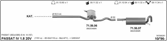 Imasaf 587000261 Exhaust system 587000261: Buy near me in Poland at 2407.PL - Good price!