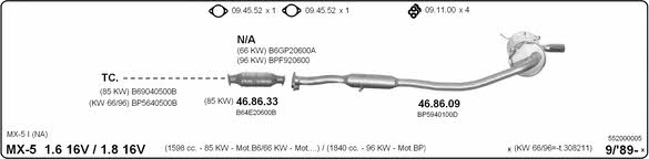  552000005 Exhaust system 552000005: Buy near me in Poland at 2407.PL - Good price!