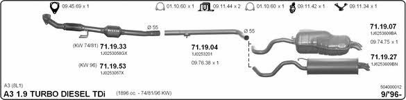  504000012 Система випуску відпрацьованих газів 504000012: Приваблива ціна - Купити у Польщі на 2407.PL!