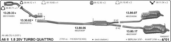  504000057 Exhaust system 504000057: Buy near me in Poland at 2407.PL - Good price!