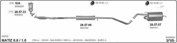 Imasaf 602000003 Exhaust system 602000003: Buy near me in Poland at 2407.PL - Good price!