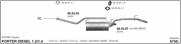  645000006 Exhaust system 645000006: Buy near me in Poland at 2407.PL - Good price!