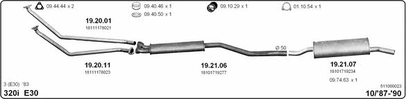 Imasaf 511000023 Exhaust system 511000023: Buy near me at 2407.PL in Poland at an Affordable price!