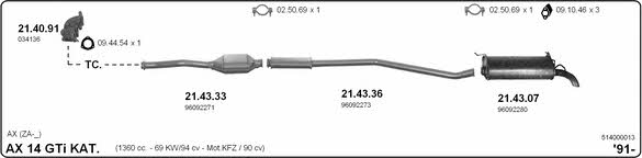 Imasaf 514000013 Exhaust system 514000013: Buy near me in Poland at 2407.PL - Good price!