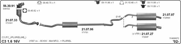  514000072 Exhaust system 514000072: Buy near me in Poland at 2407.PL - Good price!