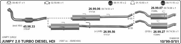 Imasaf 514000126 Exhaust system 514000126: Buy near me in Poland at 2407.PL - Good price!