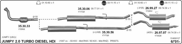 Imasaf 514000127 Exhaust system 514000127: Buy near me in Poland at 2407.PL - Good price!